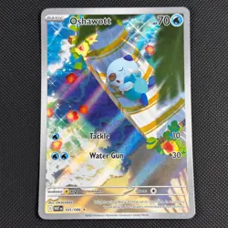 Oshawott 105/086 Illustration Rare Holo White Flare Pokemon Card TCG - Image 1