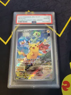2022 Pokemon Japanese SV-P 001 Pikachu Scarlet Violet Promo PSA 10 V22 - Image 1