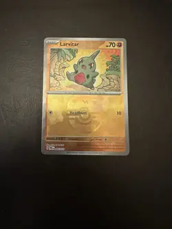 Pokemon TCG Prismatic Evolutions Larvitar 047/131 Masterball Reverse Holo - Image 1