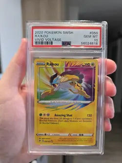 2020 Pokemon SWSH Raikou 50/185 Vivid Voltage PSA 10 GEM MINT - Image 1