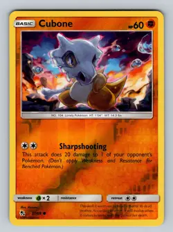 Pokemon Hidden Fates #37/68 Cubone Reverse Holo - Image 1