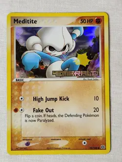 Played Meditite - Reverse Holo 55 Emerald Pokemon TCG - Image 1