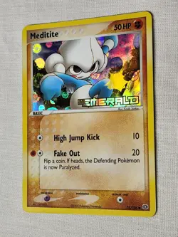 Played Meditite - Reverse Holo 55 Emerald Pokemon TCG - Image 2