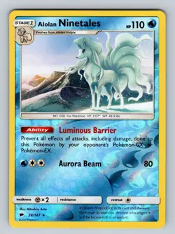 Pokemon SM - Burning Shadows #28/147 Alolan Ninetales Rare,Reverse Holo - Image 1