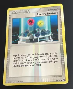 Pokemon TCG Energy Restore TRAINER Reverse Holo Rare Card 86/99 Arceus 2009 - NM - Image 1