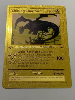 Shining Charizard 107/105 Gold Card Pokemon Card 1st Edition - Image 1