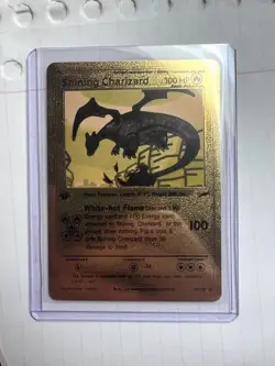 Shining Charizard 107/105 Gold Card Pokemon Card 1st Edition - Image 1