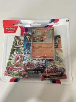 Pokemon TCG Scarlet & Violet Booster Pack Lot with Arcanine Promo Card - Image 1