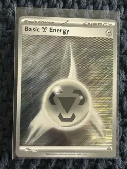 2025 Pokemon TCG Basic Steel Energy 024 Black Bolt White Flare Holo Card - Image 1