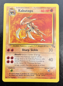 Pokemon WOTC Card - Kabutops - Fossil Set - Non-Holo Rare - 24/62 - (NM) - Image 1