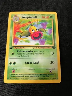 First Edition Weepinbell 70 HP Pokemon Jungle TCG Card 48/64 - Image 2