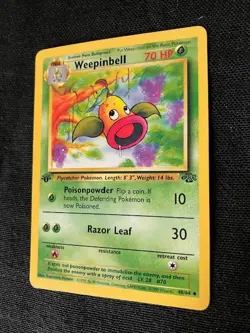 First Edition Weepinbell 70 HP Pokemon Jungle TCG Card 48/64 - Image 3