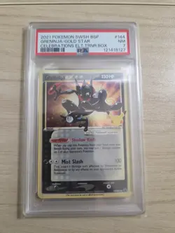 Pokemon Card Greninja Gold Star SWSH144 Celebrations Promo PSA 7 NM With Swirl - Image 1