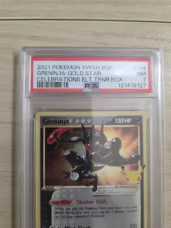Pokemon Card Greninja Gold Star SWSH144 Celebrations Promo PSA 7 NM With Swirl - Image 3