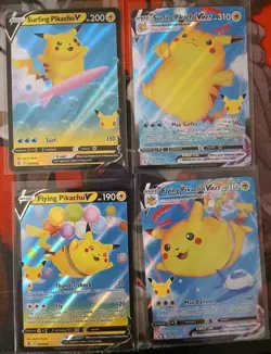 Surfing Pikachu & Flying Pikachu V & Vmax 4 Card Set Pokemon NM Fast Ship - Image 1