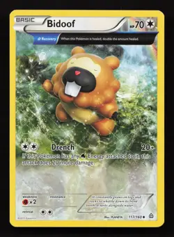 Pokemon Card Bidoof XY Primal Clash Uncommon 117/160 Near Mint - Image 1