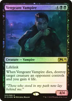 MTG - 4 x Vengeant Vampire - Playset 4x x4 - Foil Gift Box Promo Core Set 2019 - Image 1