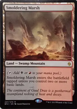 247/274 SMOLDERING MARSH RARE BATTLE FOR ZENDIKAR MTG CARD - Image 1