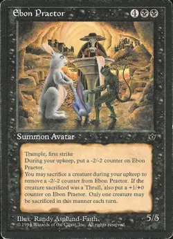 Ebon Praetor - Light Play MTG Fallen Empires - Image 1