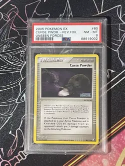 Curse Powder 80/115 Unseen Forces Reverse Holo Foil Pokemon Pokemon PSA 8 NM Rev - Image 1