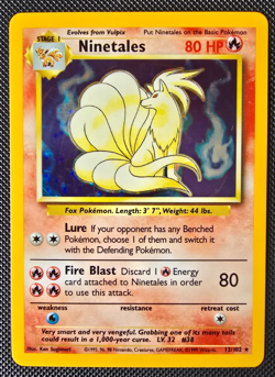 Pokemon WOTC Card - Ninetales - Base Set - Holo Rare - 12/102 - NM-LP - Image 1