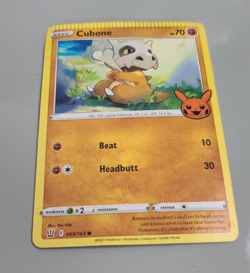 2021 Pokemon Battle Styles Trick or Trade 069/163 Cubone with miscut crimp error - Image 1