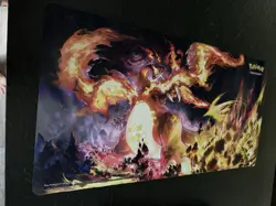 4 Pokemon Playmats (New 151, Charizard UPC, Arceus & 1 Used Charizard UPC Mat) - Image 5