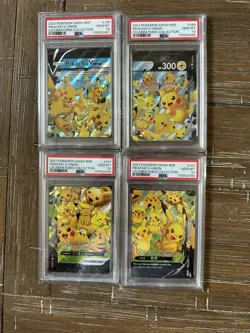 Pikachu V-Union 2021 Pokemon Celebrations Collection - 4 Sequentially PSA 10 Set - Image 1