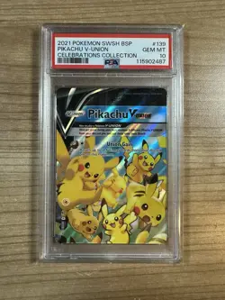 Pikachu V-Union 2021 Pokemon Celebrations Collection - 4 Sequentially PSA 10 Set - Image 2