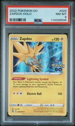 2022 POKEMON GO #029 ZAPDOS-HOLO PSA 8 - Image 1