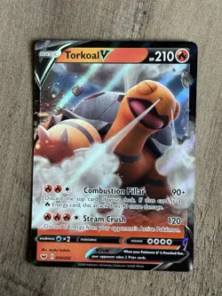 TORKOAL V 024/202 Pokemon TCG Sword & Shield Base Set ULTRA RARE NM - Image 1
