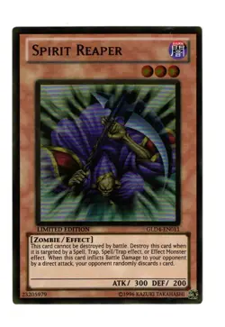Yugioh- 1X Spirit Reaper - Gold Rare - Limited - GLD4-EN011 - Light Play - Image 1
