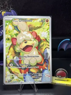 Pokemon TCG Hisuian Growlithe Holo Card 181/167 Twilight Masquerade Edition - Image 1