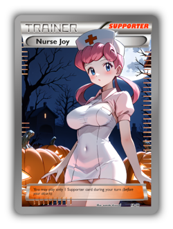 Nurse Joy Trading Card - Sexy Adult Anime Waifu Custom Made Trainer | PARODY - Image 1
