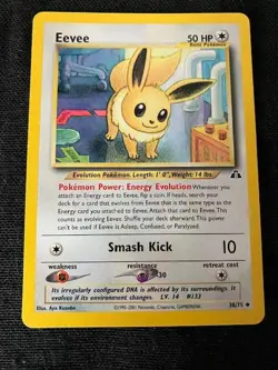 Eevee Energy Evolution/Smash Kick 50 HP Pokemon Neo Discovery TCG Card 38/75 - Image 2