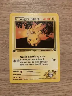 Pokemon Card Lt Surge's Pikachu Gym Challenge 1st Edition 84/132 - Image 2