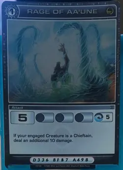 Chaotic 59/100 Rage of Aa'une Holo Foil Rare Attack Card - Image 1