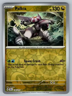 Pokemon TCG Palkia 136/191 2024 Surging Sparks Reverse Holo Rare Card - NM - Image 1