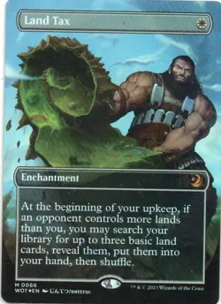 MTG: Wilds of Eldraine: Enchanted Tales: Foil Anime Borderless Land Tax: LP Con - Image 1