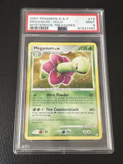 2007 Pokemon D & P Mysterious Treasures Meganium Holo PSA 9 - Image 1
