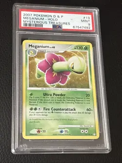 2007 Pokemon D & P Mysterious Treasures Meganium Holo PSA 9 - Image 2