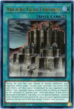 Yugioh! Ancient Gear Fortress - RA03-EN062 - Prismatic Ultimate Rare PUR NM/M - Image 1