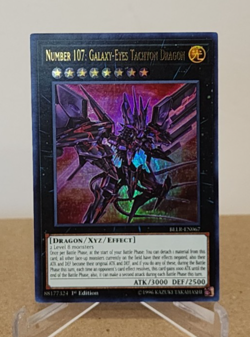 Yugioh! Number 107: Galaxy Eyes Tachyon Dragon BLLR-EN067 1ST ED ULTRA Rare (P) - Image 1