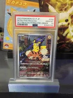 Pokemon Detective Pikachu Japanese Pre-Order Promo 098/SV-P PSA 10 Gem Mint Card - Image 1