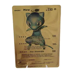 Pokemon Mew GX 230hp Gold Foil Fan Art Collector Card TCG - Image 1