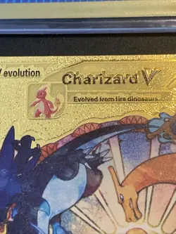 RARE MISPRINT ERROR Pokemon TCG Charizard V Pokemon Gold Foil Fan Pokemon Card - Image 2