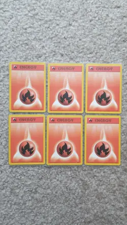 Pokemon Base Set TCG Card Lot 6x Fire Energy 98/102 Lightly To Medium Played - Image 1