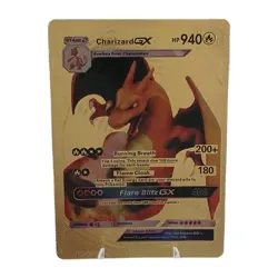 Pokemon Charizard GX 940hp Gold Foil Fan Art Collector Card TCG - Image 1