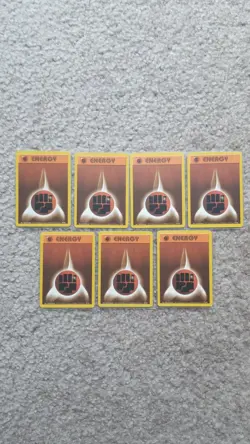 Pokemon Base Set TCG Card Lot 7x Fighting Energy 97/102 Medium To Lightly Played - Image 1
