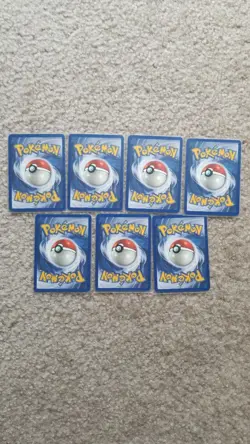 Pokemon Base Set TCG Card Lot 7x Fighting Energy 97/102 Medium To Lightly Played - Image 2